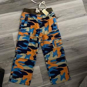 Mini Boden Boys Bright Camo Zip Off Cargo Pants, Sz 8 Yrs